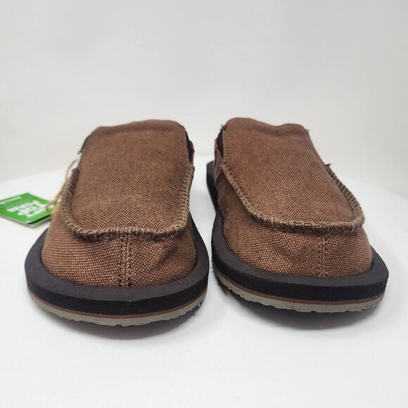 Sanuk You Got My Back St Hemp Men 8 Brown w/ Woven Blanket Lining 1127214 NWT - Picture 4 of 13